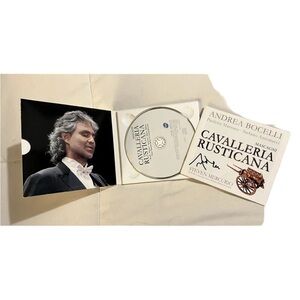 Authentic Andrea Bocelli Signed Opera:  Cavalleria Rusticana CD Autograph w/ CD